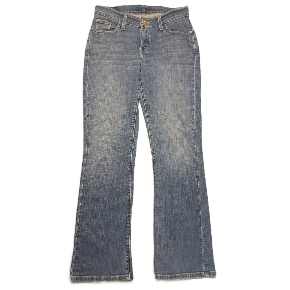 Levis Bootcut Jeans Womens 6 Stretch Mid Rise Blue Denim Pants